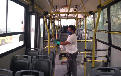 F. Varela: continúa la desinfección en colectivos