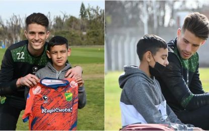 Unsain recibió a Tiziano, el niño que lo abrazó en la cancha tras el partido con Boca Juniors