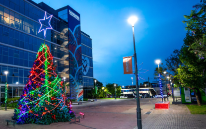 Berazategui ya luce su tradicional árbol navideño sustentable