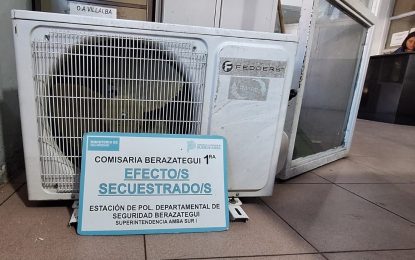 Dos hombres fueron aprehendidos tras robar un motor de aire acondicionado en Berazategui