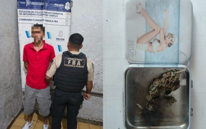 #FlorencioVarela | Lo encontraron consumiendo marihuana en plena plaza céntrica