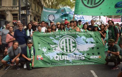 ATE Quilmes se movilizó contra la reforma laboral que se debate en Diputados