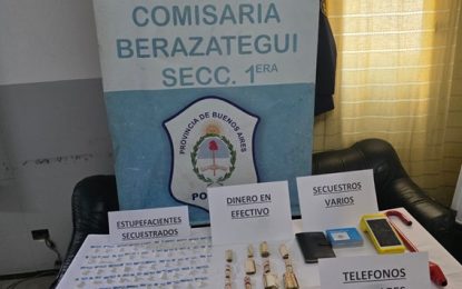 Tres detenidos tras un allanamiento por venta de droga en Berazategui