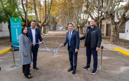 #FlorencioVarela | Reabrieron al tránsito la esquina de Jorge Newbery y 25 de Mayo tras la restauración del empedrado