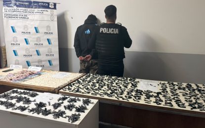Detuvieron a un joven con más de 500 dosis de droga listas para la venta en Florencio Varela