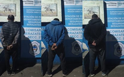 Tres hombres fueron aprehendidos tras ser descubiertos con porcelanatos en una fábrica